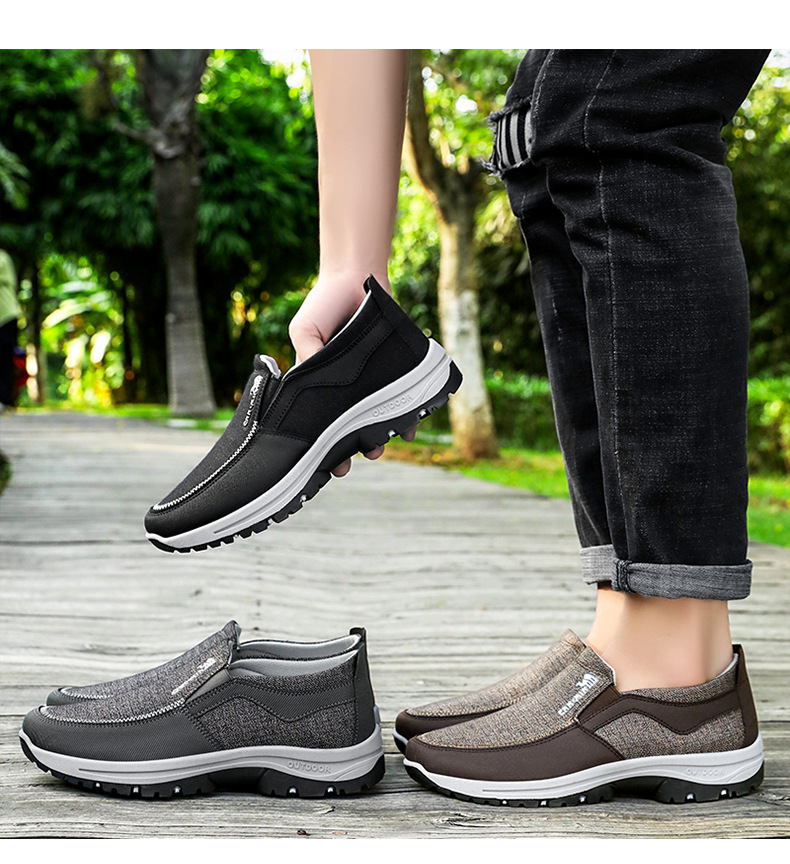 (Limited Time Sale 70% OFF) Men's Slip-On Walking Shoes with Lightweight Cushioned Sole