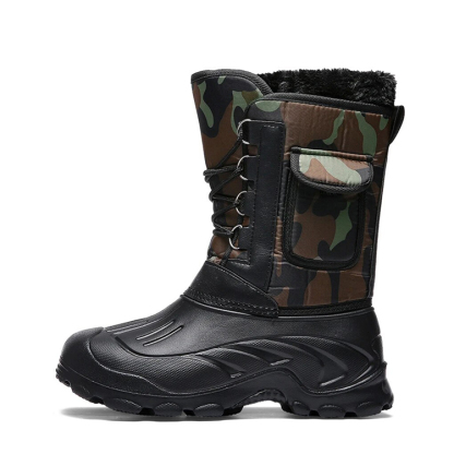 Men's Warm Winter Boots Waterproof Non-Slip Fishing Boots Work Boots (Insulation Rating: -40°F)