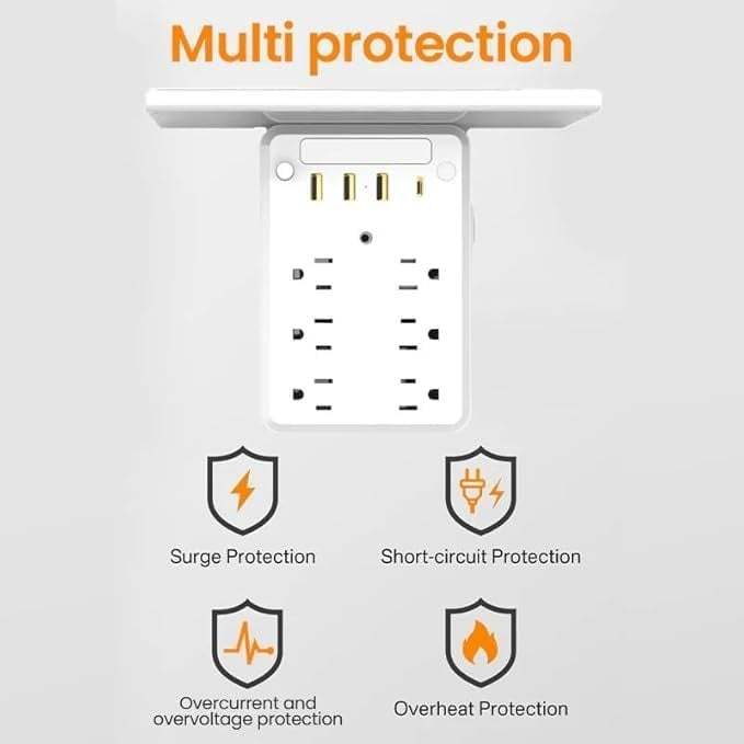 Wall Socket Extender with Shelf & USB Ports – Organize & Power Up Your Space 🌟