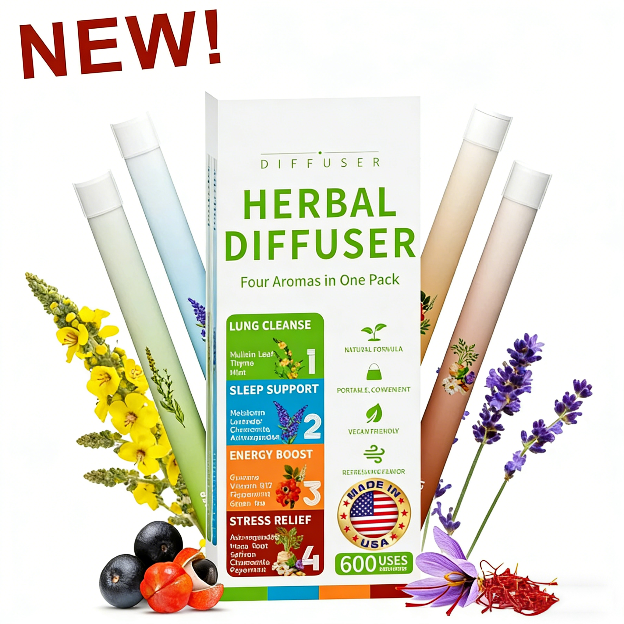 New Blend - Full Set Diffusers – 4 Aroms In 1 Box