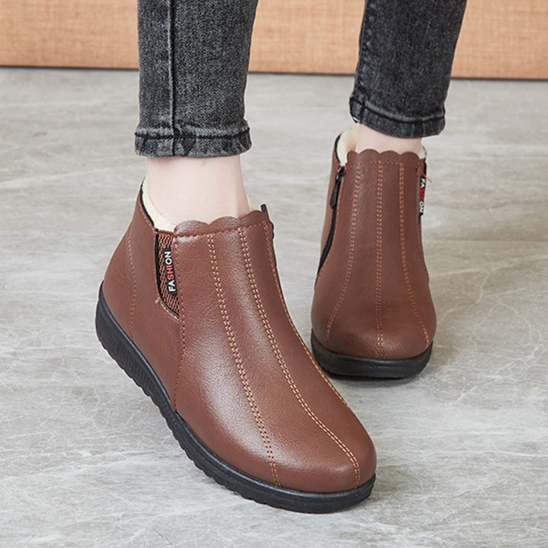 🔥Last Day Promotion 50% OFF - Women's Fleece Lined Thermal Leather Orthopedic Boots