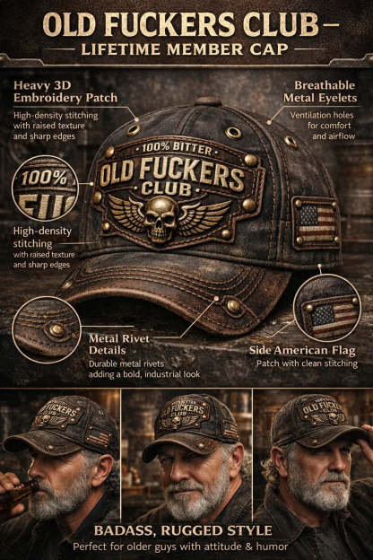 🏆Flash Sale 60% OFF  - ❤️Old Fuckers Club-Handmade Vintage Baseball Cap🎁-BUY 3 FREE SHIPPING