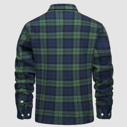 Men's Flannel Shirt Jacket - Fleece Lined Cotton Winter Coat