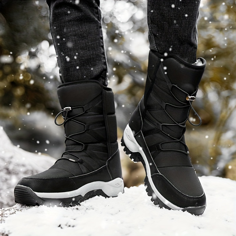 Men's High Top Snow Boots Warm Fleece Waterproof Non-Slip Hiking Boots Work Boots