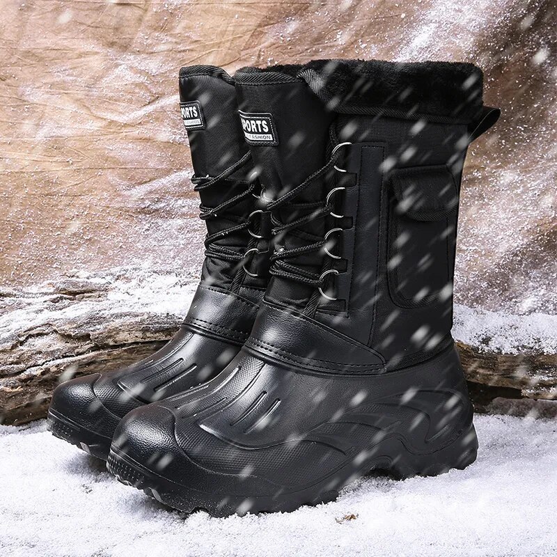 Men's Warm Winter Boots Waterproof Non-Slip Fishing Boots Work Boots (Insulation Rating: -40°F)