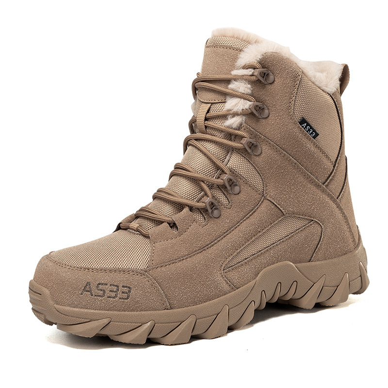Men's Waterproof Non-Slip Warm Snow Combat Boots Safety Work Boots (Regular Style & Insulated Style)