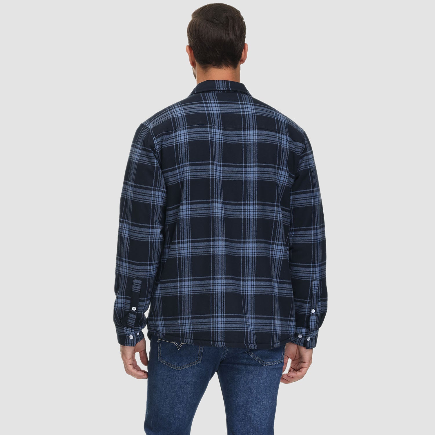 Men's Flannel Shirt Jacket - Fleece Lined Cotton Winter Coat