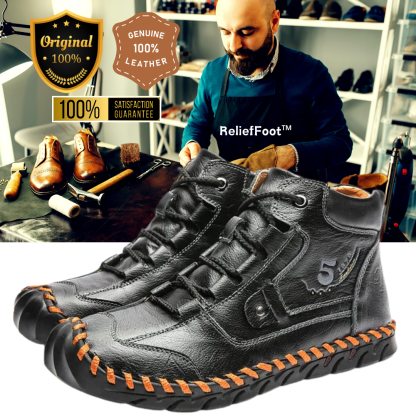 (🔥CLEARANCE SALE - 70% OFF)-Stitched Hand-Sewn Embossed Cowhide Medical Shoes - Relieve Soreness