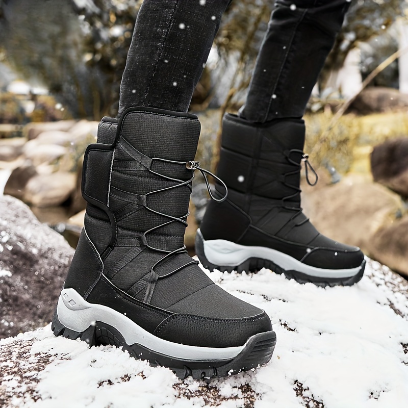 Men's High Top Snow Boots Warm Fleece Waterproof Non-Slip Hiking Boots Work Boots