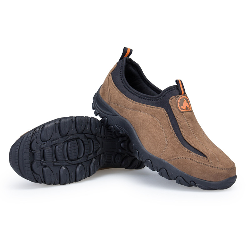50% OFF!!!🛒Men's Cushioned Corrective Hiking Shoes, Waterproof Wide Toe Slip-On Sneakers with Arch Support, Anti-Slip & Anti-Puncture