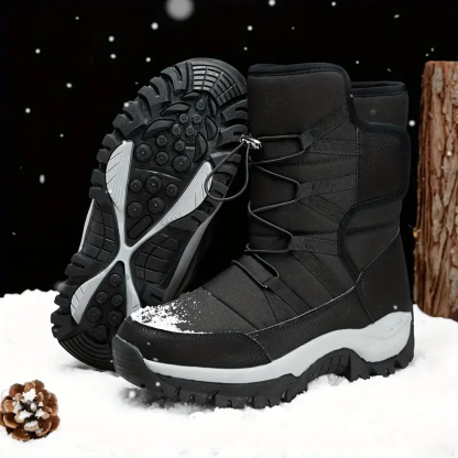 Men's High Top Snow Boots Warm Fleece Waterproof Non-Slip Hiking Boots Work Boots