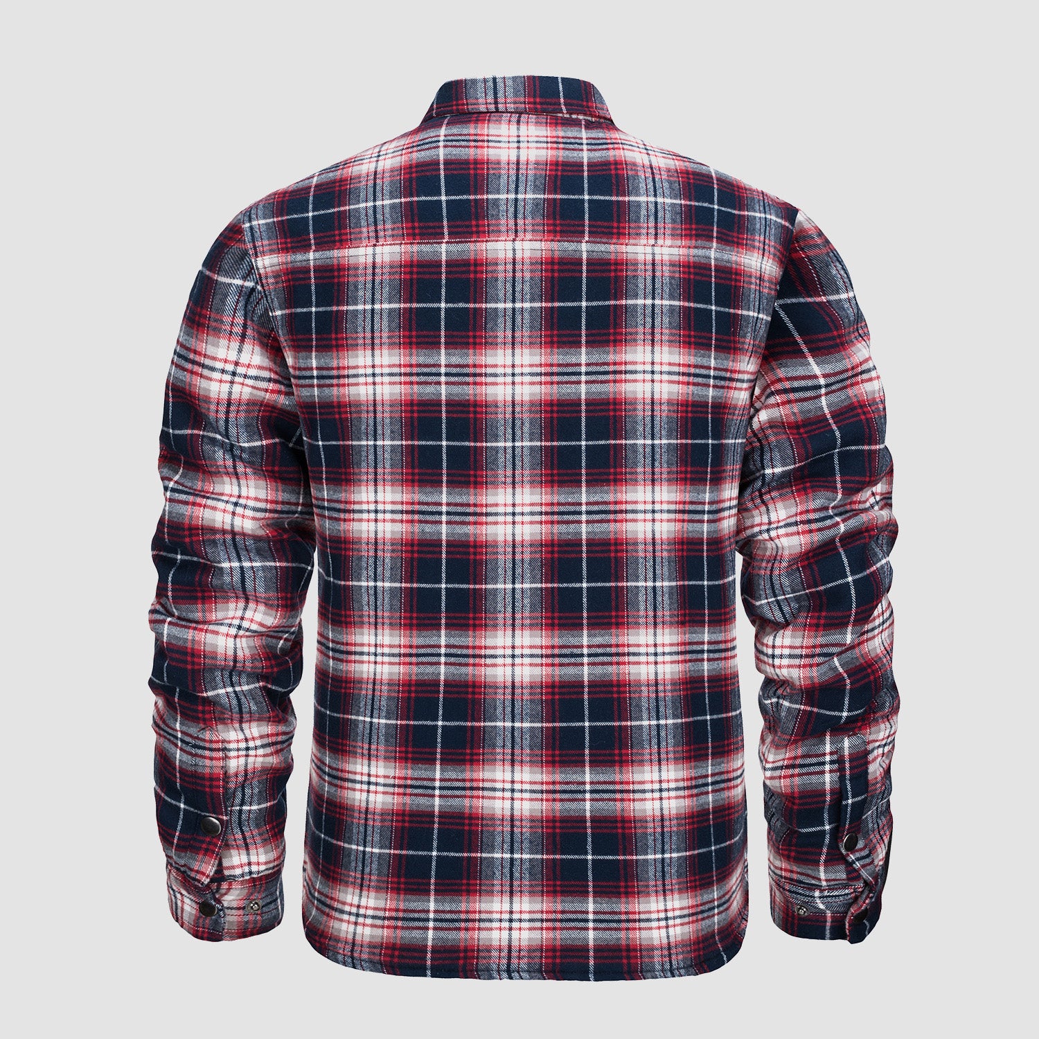 Men's Winter Padded Jacket - Warm Quilted Flannel Shirt Jacket with 5 Pockets for Outdoor and Casual Use