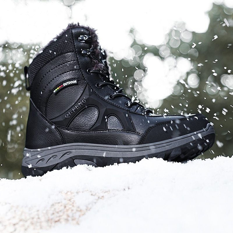 2023 New Warm Plush Snow Boots Waterproof Winter Combat Boots Work Boots