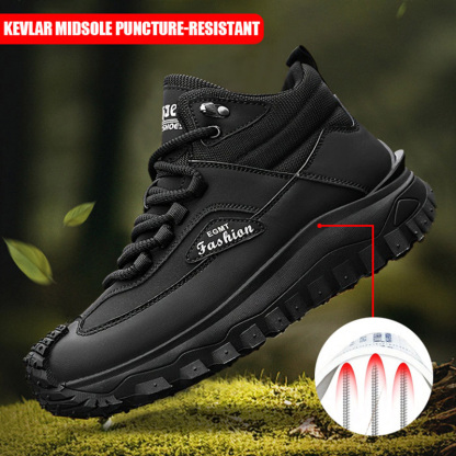 (⏰Limited Time Sale 70% OFF) Men’s Work Hiking Boots – Waterproof, Non-Slip, Puncture and Smash Resistant, Wide Toe, Arch Support – Ideal for Daily Wear and Outdoor Adventures