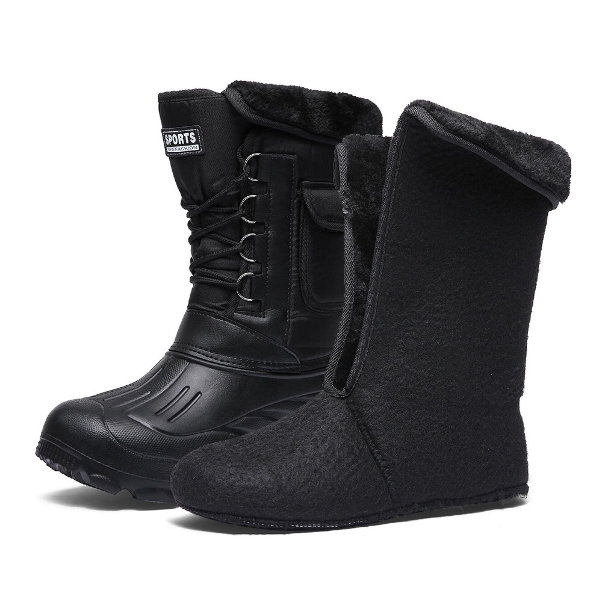 Men's Warm Winter Boots Waterproof Non-Slip Fishing Boots Work Boots (Insulation Rating: -40°F)
