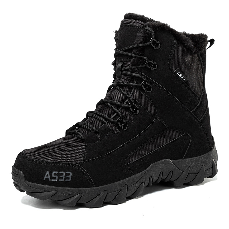 Men's Waterproof Non-Slip Warm Snow Combat Boots Safety Work Boots (Regular Style & Insulated Style)