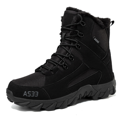 Men's Waterproof Non-Slip Warm Snow Combat Boots Safety Work Boots (Regular Style & Insulated Style)
