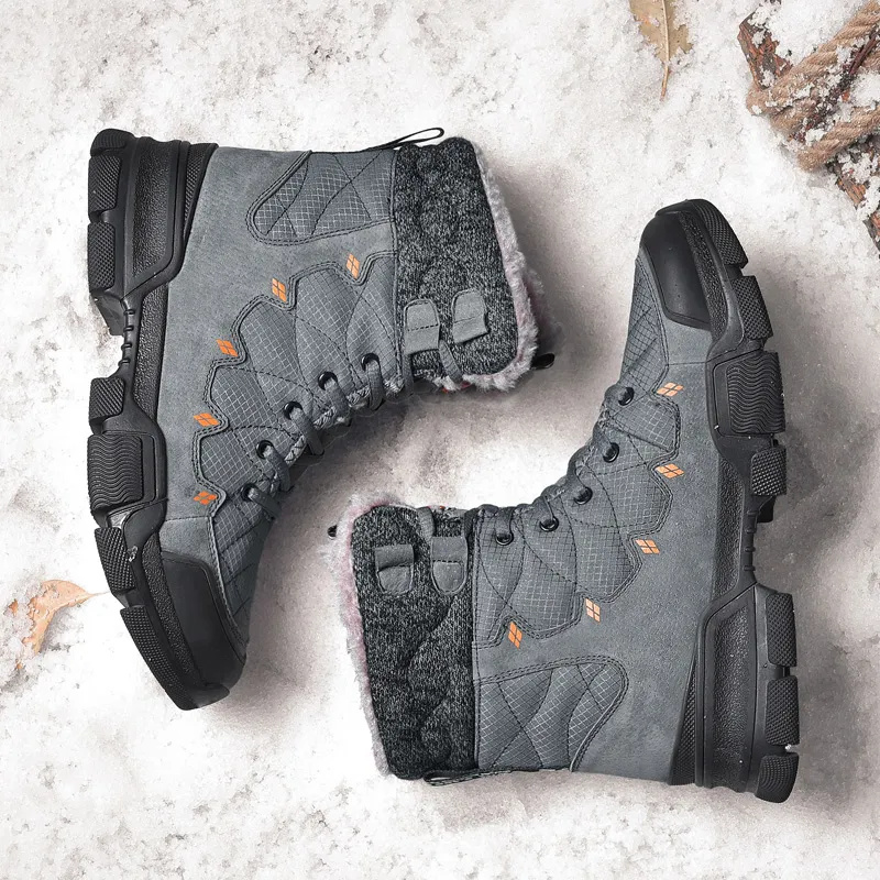 Men's Winter Warm Waterproof Snow Boots  Hiking Boots Snow Boots