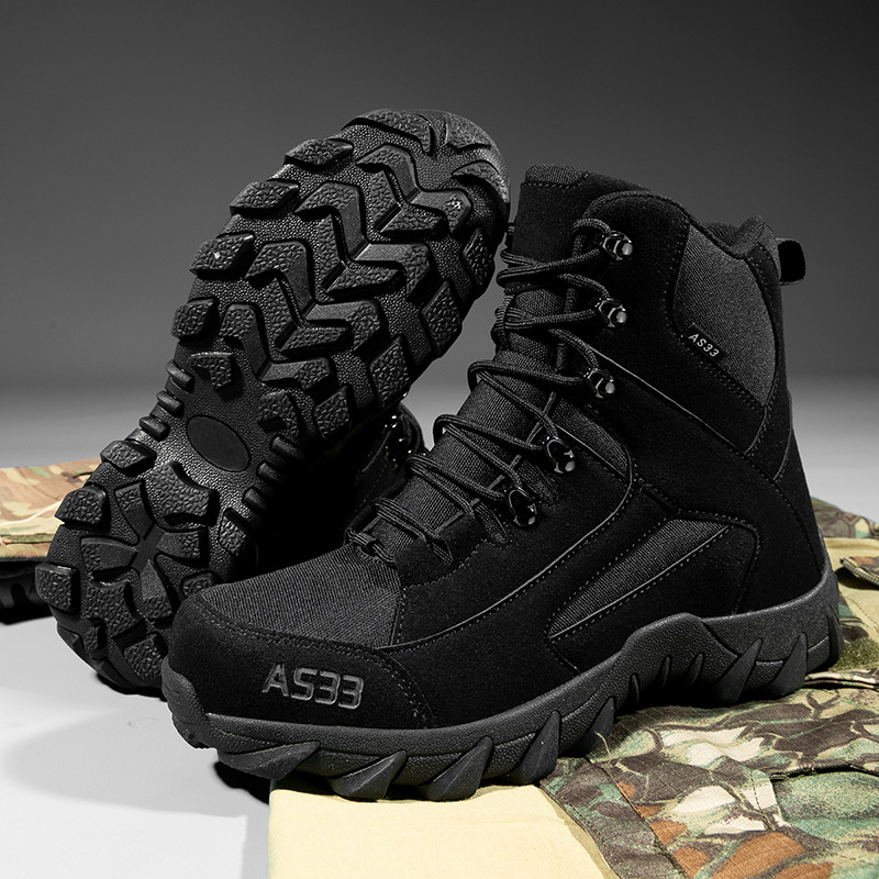 Men's Waterproof Non-Slip Warm Snow Combat Boots Safety Work Boots (Regular Style & Insulated Style)