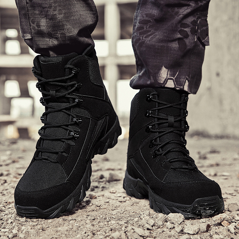 Men's Waterproof Non-Slip Warm Snow Combat Boots Safety Work Boots (Regular Style & Insulated Style)