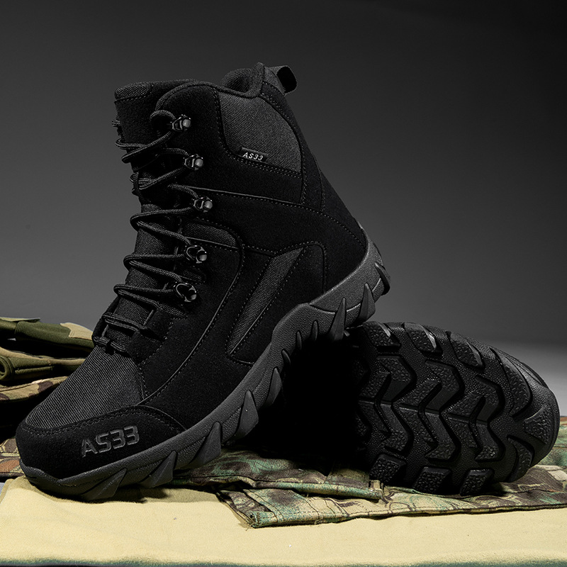Men's Waterproof Non-Slip Warm Snow Combat Boots Safety Work Boots (Regular Style & Insulated Style)
