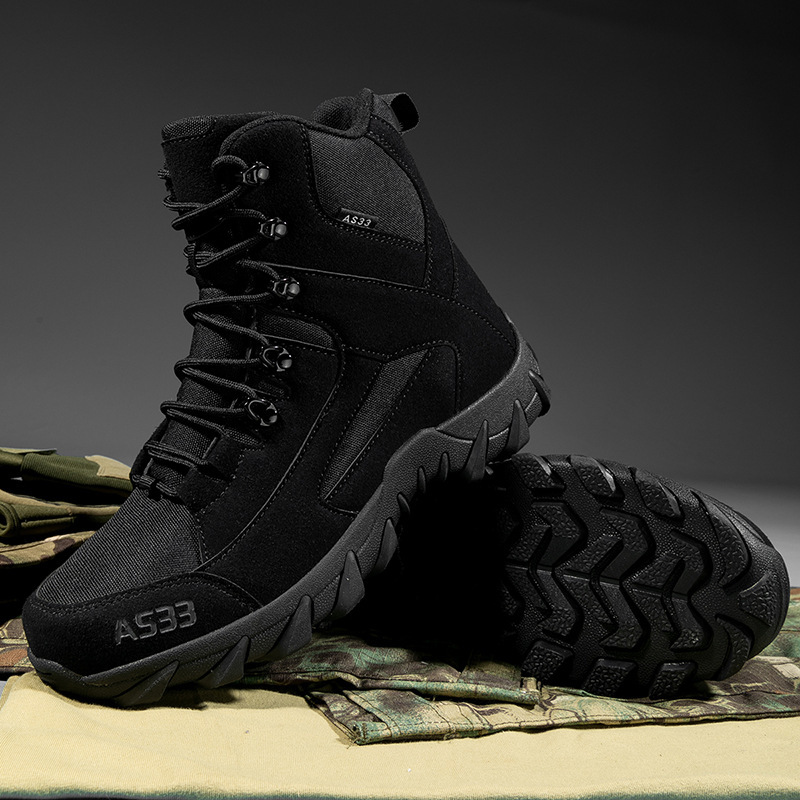 Men's Waterproof Non-Slip Warm Snow Combat Boots Safety Work Boots (Regular Style & Insulated Style)