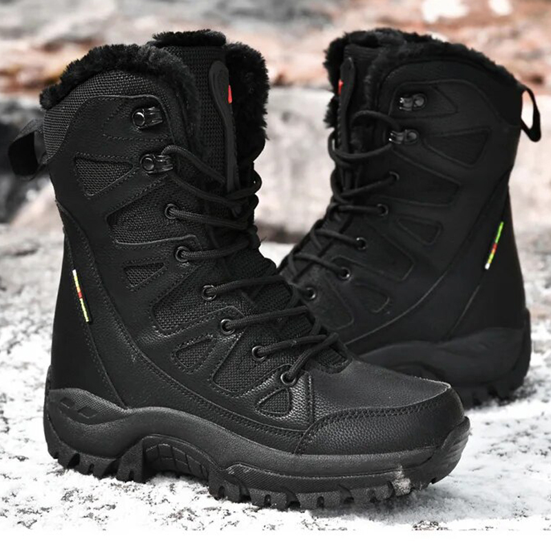 Women's Fashion Comfortable Waterproof Warm Fleece Snow Combat Boots