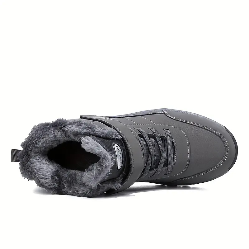 Men's Slip Resistant Snow Boots, Winter Thermal Shoes, Windproof Hiking Boots With Fuzzy Lining