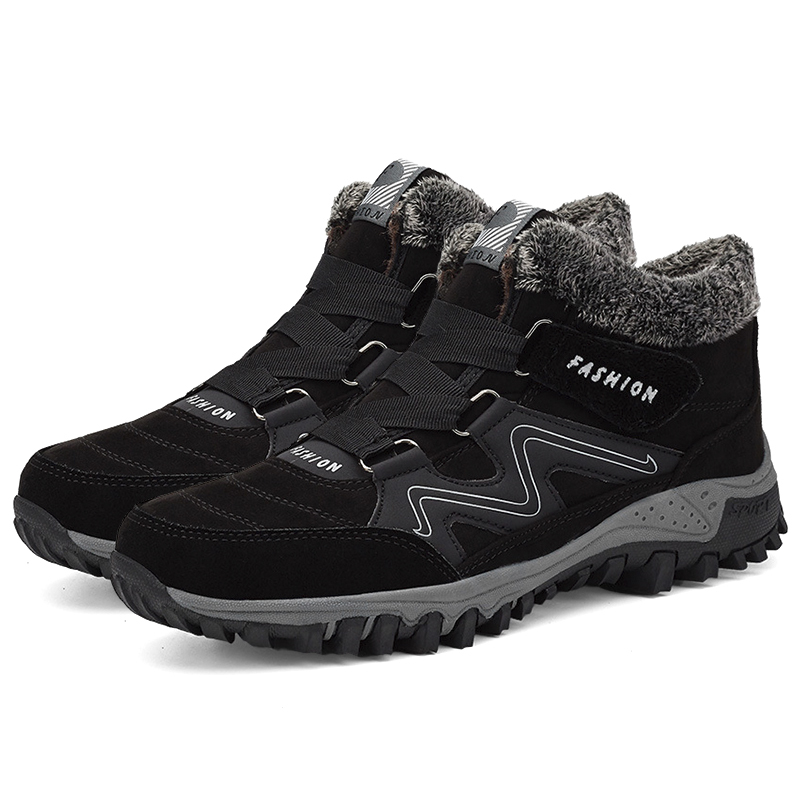 (⏰Clearance Campaign)Men's Outdoor Walking Shoes Winter Plus Velvet Warm Snow Hiking Boots