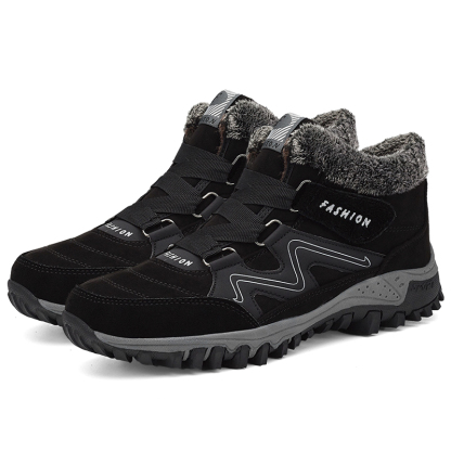 (⏰Clearance Campaign)Men's Outdoor Walking Shoes Winter Plus Velvet Warm Snow Hiking Boots