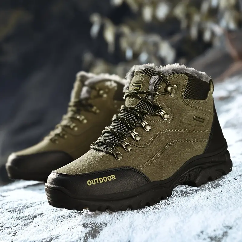 Men's Comfortable and Warm Wool Lined Hiking Shoes