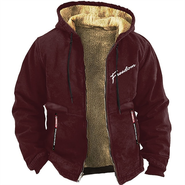 Men's Letter Graphic Prints Hoodies Long Sleeve Sweatshirts  Hooded Daily Casual Holiday Vacation Fall & Winter Black White Red Clothing Apparel Designer S M L XL XXL 3XL