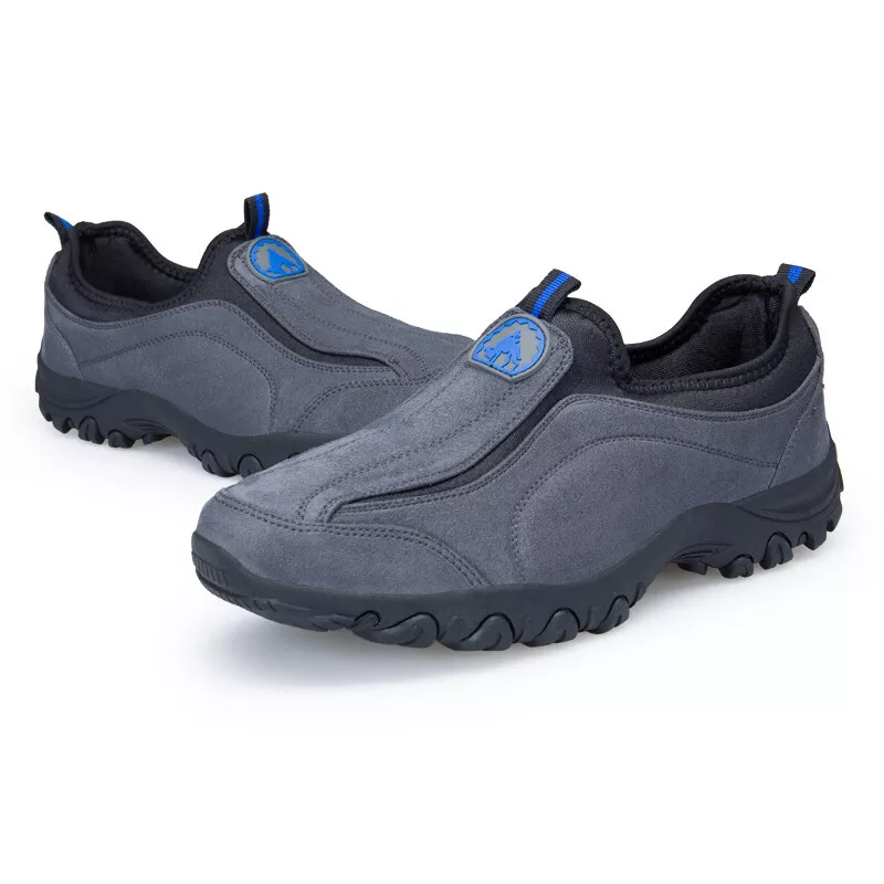 50% OFF!!!🛒Men's Cushioned Corrective Hiking Shoes, Waterproof Wide Toe Slip-On Sneakers with Arch Support, Anti-Slip & Anti-Puncture