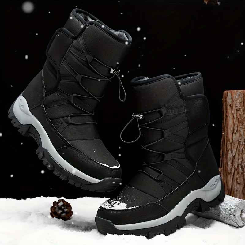 Men's High Top Snow Boots Warm Fleece Waterproof Non-Slip Hiking Boots Work Boots
