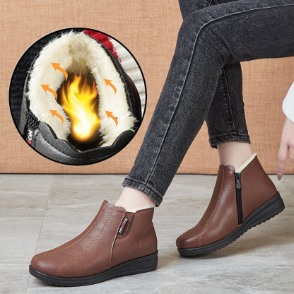 🔥Last Day Promotion 50% OFF - Women's Fleece Lined Thermal Leather Orthopedic Boots
