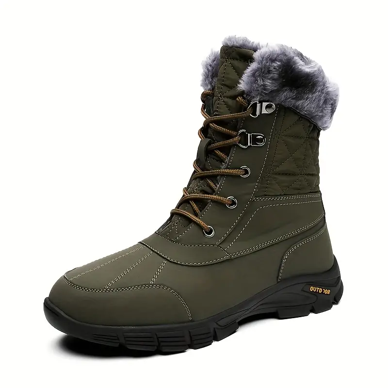 Dallader Men's Winter Warm Snow Boots Waterproof Non-Slip Hiking Boots