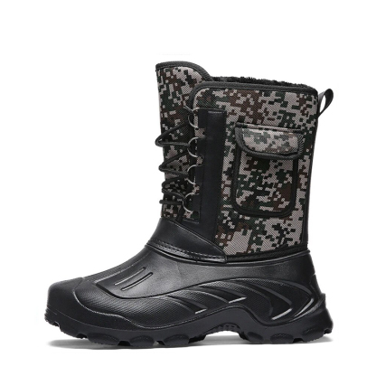 Men's Warm Winter Boots Waterproof Non-Slip Fishing Boots Work Boots (Insulation Rating: -40°F)