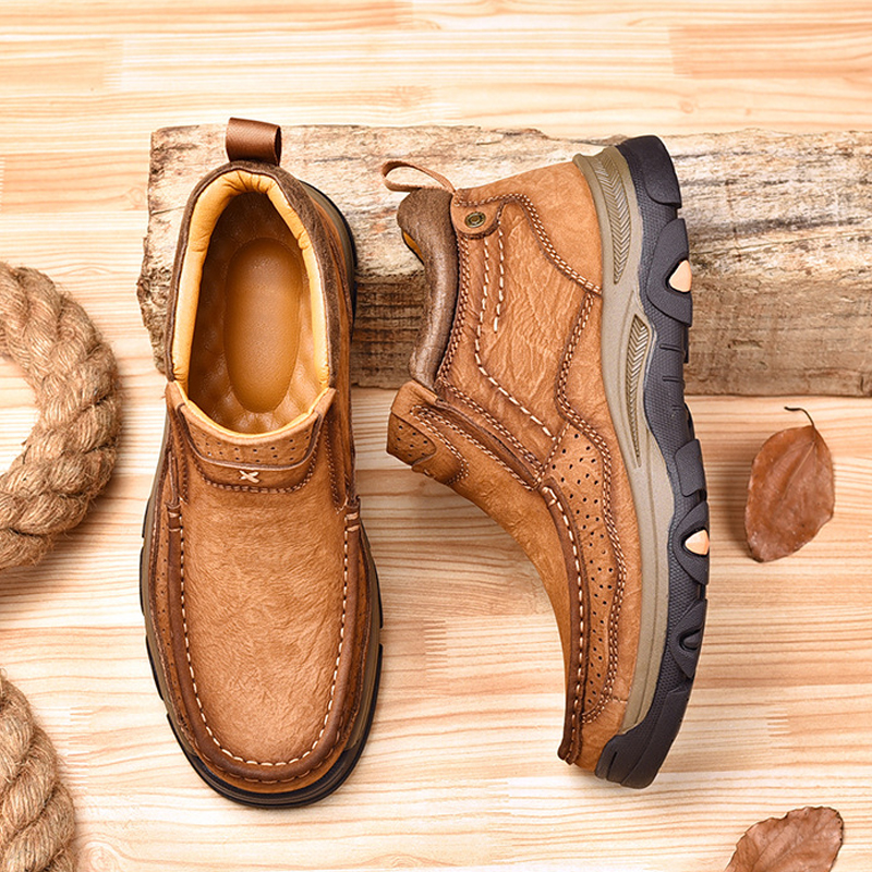 (⏰Last day 40% OFF🔥)Men's Comfortable Genuine Leather Ankle Boots Orthopedic Shoes