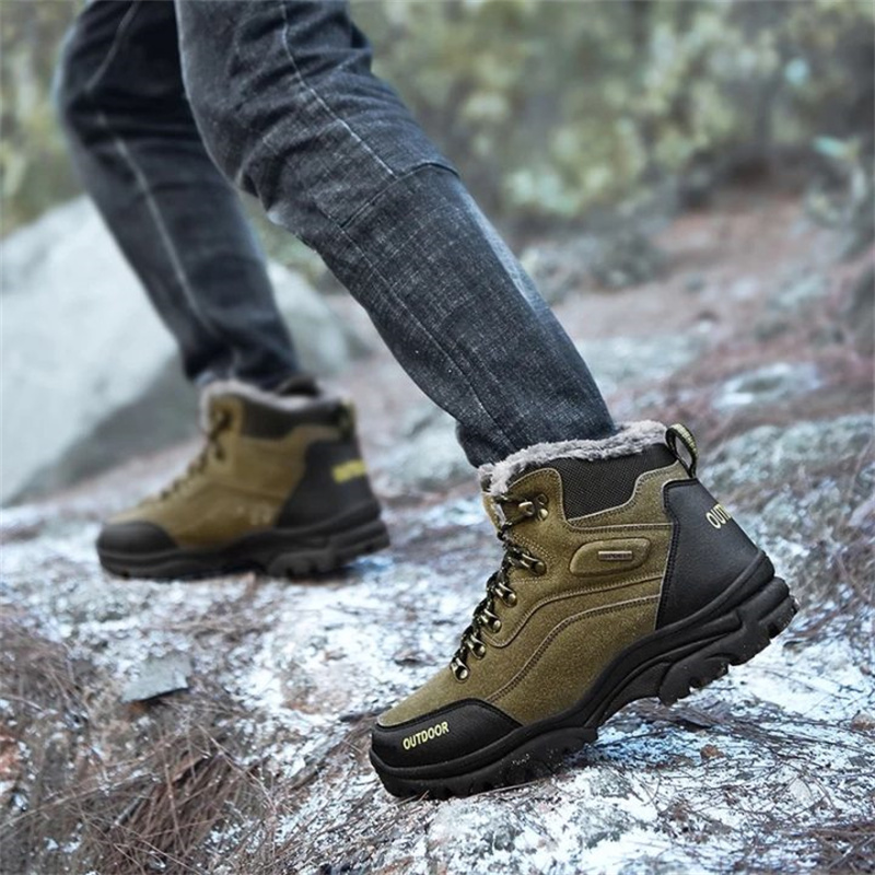 Men's Comfortable and Warm Wool Lined Hiking Shoes