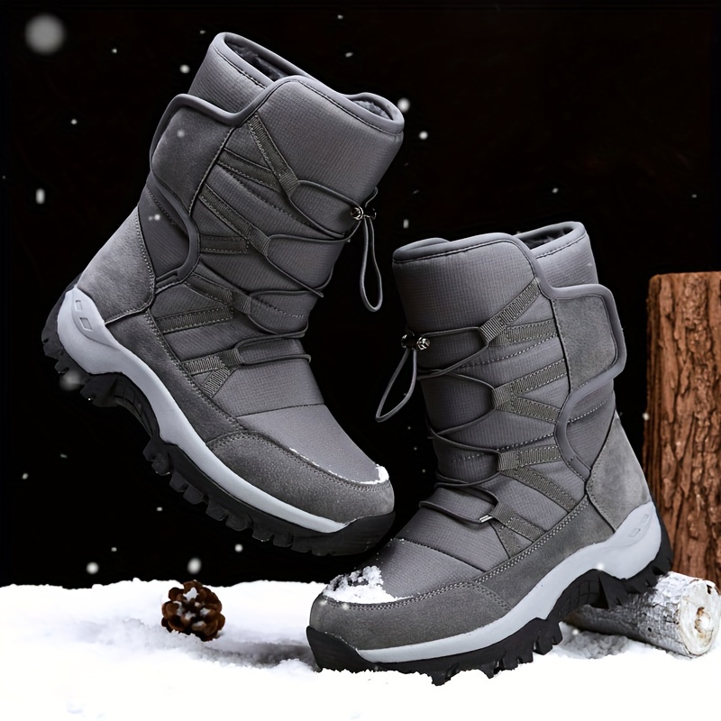 Men's High Top Snow Boots Warm Fleece Waterproof Non-Slip Hiking Boots Work Boots
