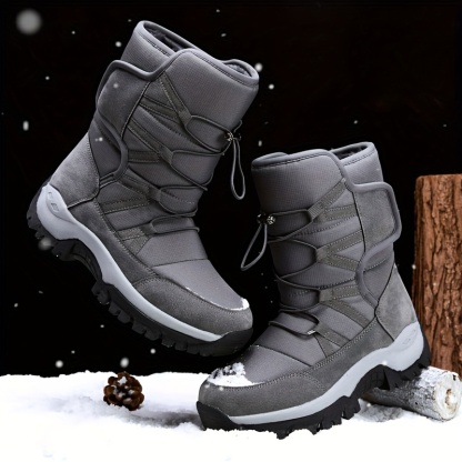 Men's High Top Snow Boots Warm Fleece Waterproof Non-Slip Hiking Boots Work Boots