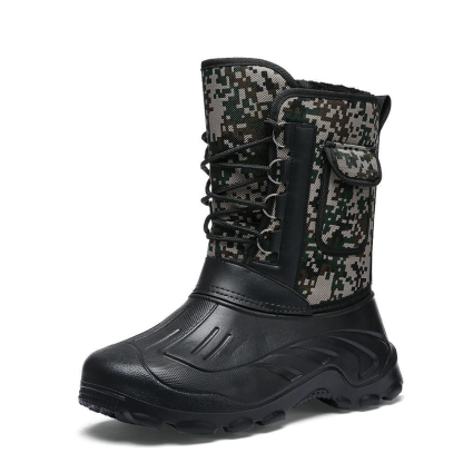 Men's Warm Winter Boots Waterproof Non-Slip Fishing Boots Work Boots (Insulation Rating: -40°F)