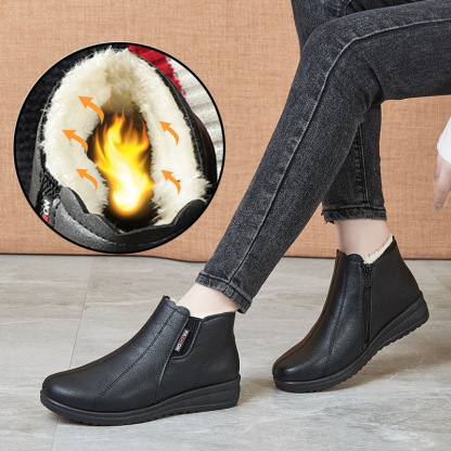 🔥Last Day Promotion 50% OFF - Women's Fleece Lined Thermal Leather Orthopedic Boots