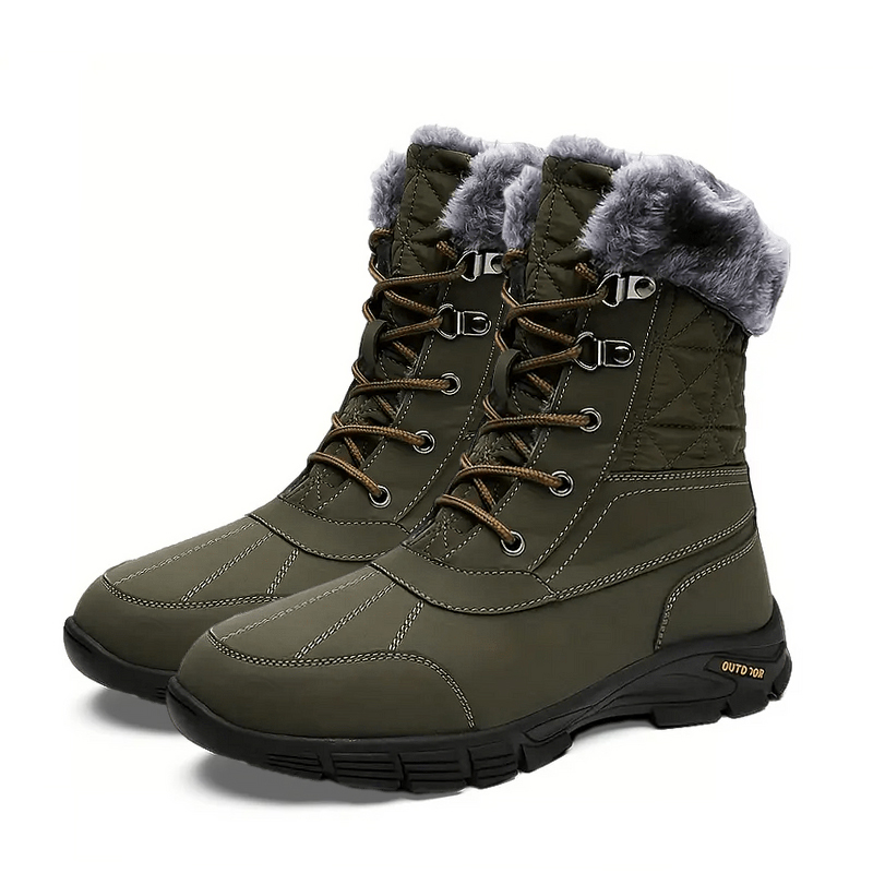 Dallader Men's Winter Warm Snow Boots Waterproof Non-Slip Hiking Boots