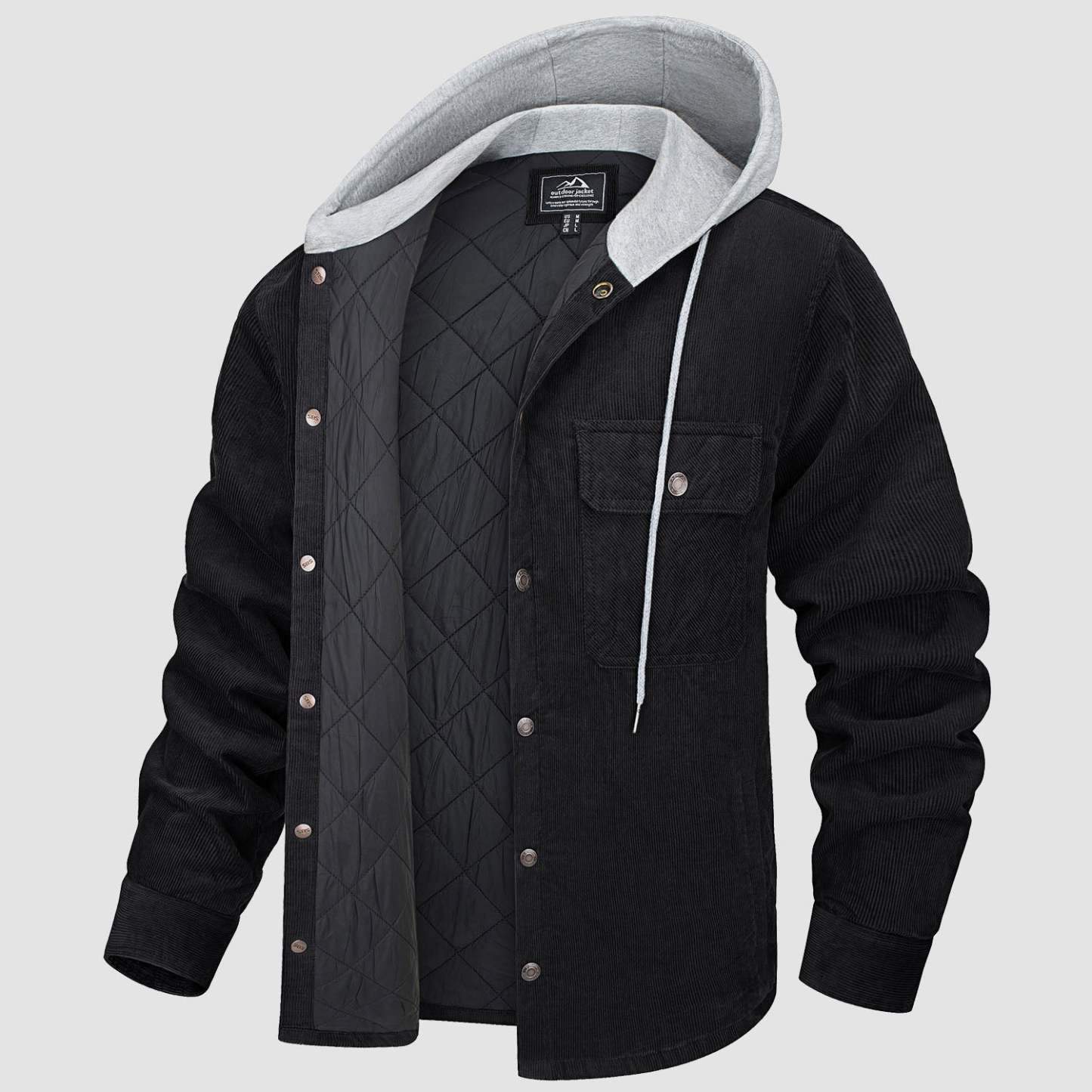 Men's Lightweight Hooded Corduroy Jacket for Casual Fall Wear