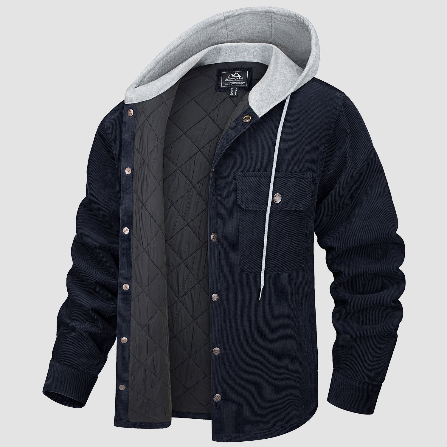 Men's Lightweight Hooded Corduroy Jacket for Casual Fall Wear