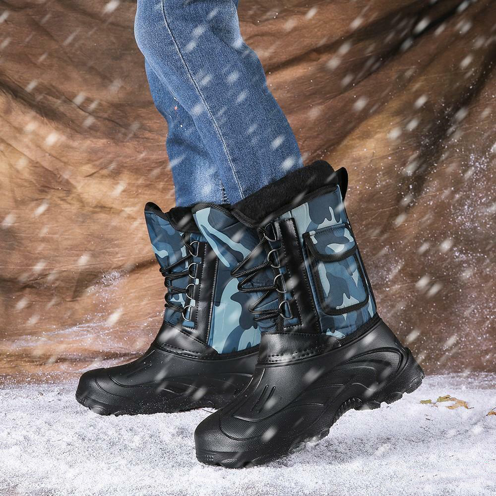Men's Warm Winter Boots Waterproof Non-Slip Fishing Boots Work Boots (Insulation Rating: -40°F)
