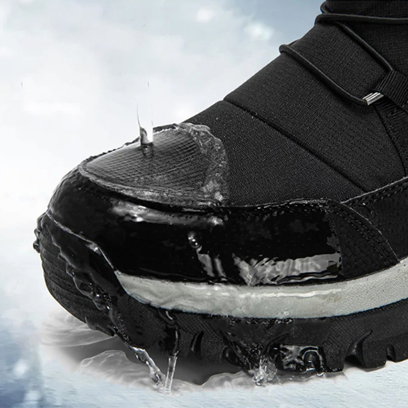 Men's High Top Snow Boots Warm Fleece Waterproof Non-Slip Hiking Boots Work Boots