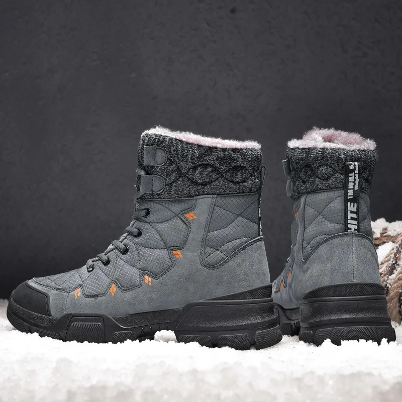 Men's Winter Warm Waterproof Snow Boots  Hiking Boots Snow Boots