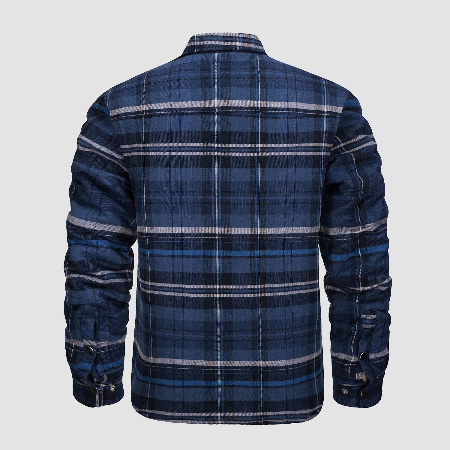 Men's Winter Padded Jacket - Warm Quilted Flannel Shirt Jacket with 5 Pockets for Outdoor and Casual Use